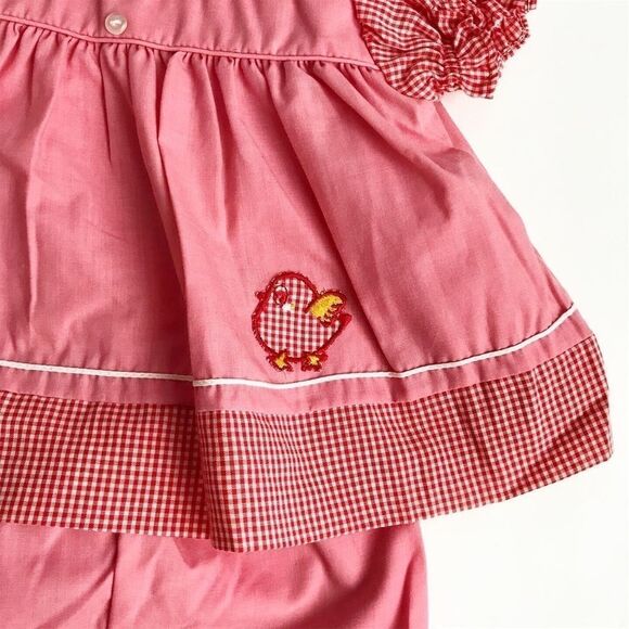 VTG chick appliqué top/bottom set looks 12-18m - Picture 3 of 4